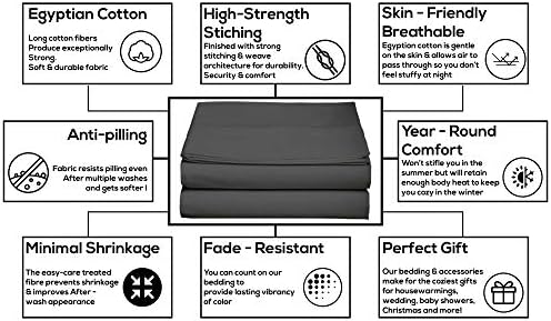 TBM 100% Egyptain Cotton 3Pc Flat Sheets with 2 Pillowcases 800 Thread