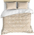 Beige Flowers Bedding Duvet Cover Queen Size - 1 Quilt Cover 90x90