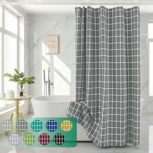Fabric Farmhouse Shower Curtain-Modern Bathroom Shower Curtains Dark