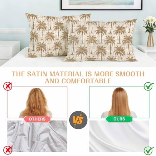 Tropical Palm Trees Pillow Cases Standard Size Set of 2, Summer