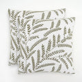 Pack of 2 Linen Blend Jacquard Botanical Throw Pillow Covers 20x20
