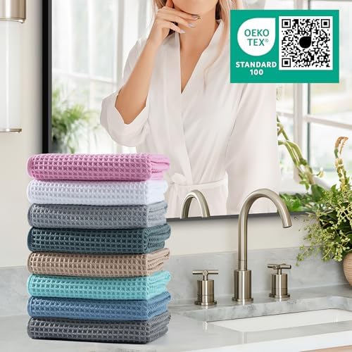 Microfiber Waffle Hand Towels, 2 Pieces, Soft, Absorbent, Fast Drying