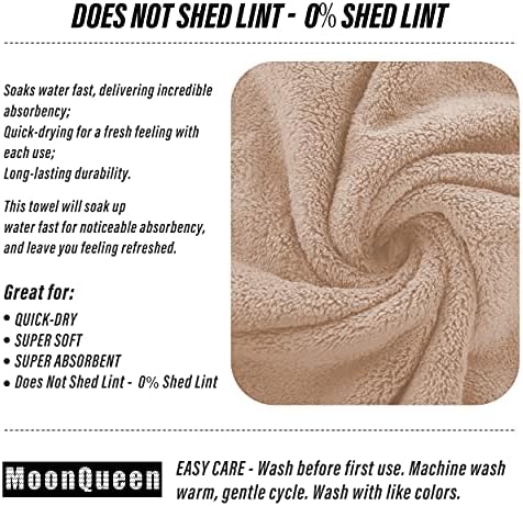 MOONQUEEN 6 Pack Premium Hand Towels - Quick Drying - Microfiber Coral