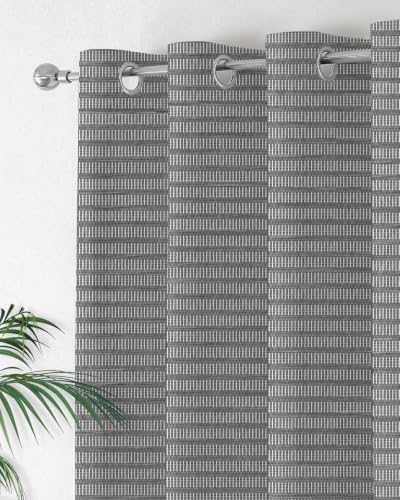 Woven Texture Curtains 63 inches Long for Living Room Bedroom Slate