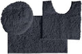 LuxUrux Chic Charcoal Bliss Bath Mat Bundle U-Shaped Contoured