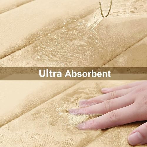Buganda Meomry Foam Bathroom Rugs 2 Pieces, Bath Mat Size 24 x 16 and