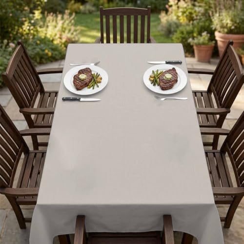 Light Grey Table Cloth Waterproof Tablecloths, Modern Farmhouse Solid