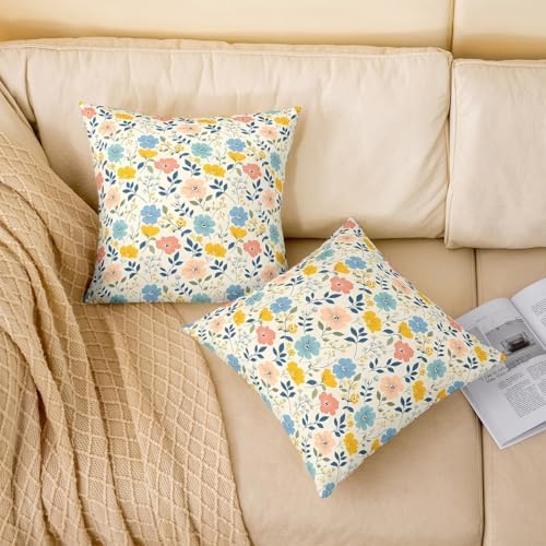 jejeloiu Boho Floral Throw Pillow Covers Set of 2 22 x 22-Inch Kids