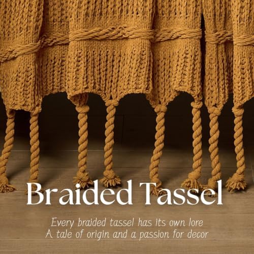 Boho Knitted Chenille Blanket with Tassels - Lightweight & Soft