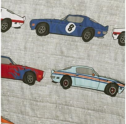 Lush Décor Lush Decor Beige Race Car Kids' 2-Piece Quilt, Reversible