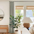 TWOPAGES Linen Tailor Pleat Room Darkening Window Curtain 108 inches