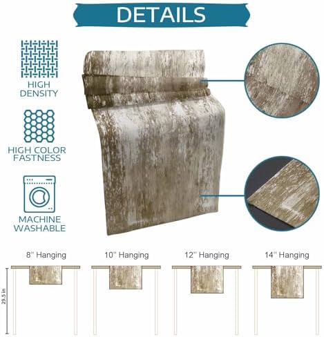 Shabby Brown Table Runner and Placemats for Dining Table,Burlap Coffee
