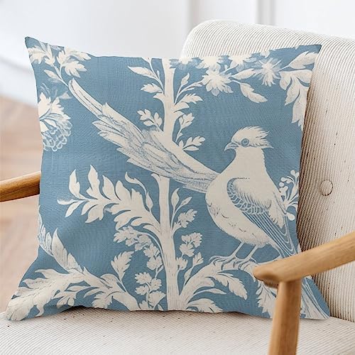 ArogGeld Teal Blue Chinoiserie Bird Floral Throw Pillows Botanicals