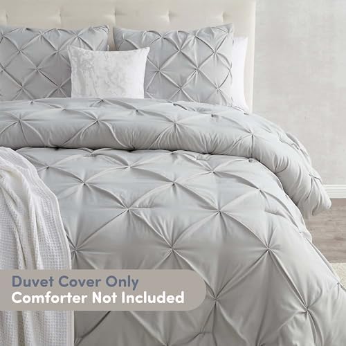 Nestl Twin Duvet Cover Set Light Grey - Soft Double Brushed Duvet Set