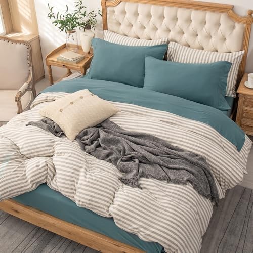 PURE ERA Jersey Knit 4pc Bed Sheet Set 100% T-Shirt Cotton Super Soft