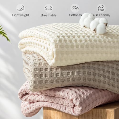 Exclusivo Mezcla 100% Cotton Blanket Queen Size for Bed, Ivory