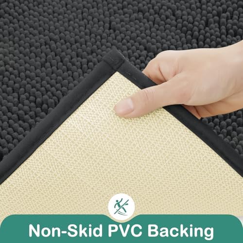 HOMEIDEAS Bathroom Rugs Set 2 Pieces, Ultra Soft Non Slip Absorbent