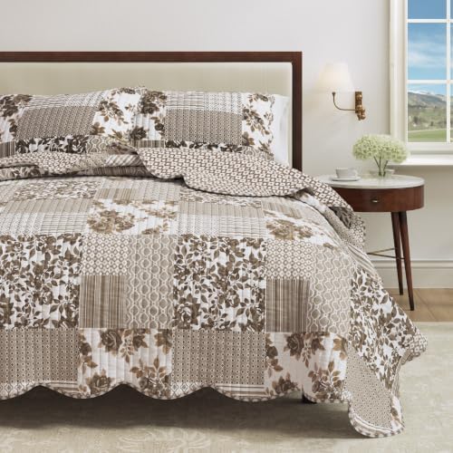Great Bay Home Floral Quilt Set - 3-Piece King/California King Size
