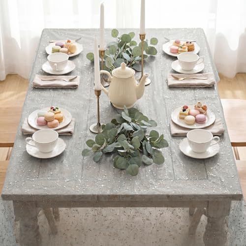 Horaldaily Grey Sliver Tablecloth 60x60 Inch Square