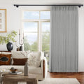 Pinch Pleated Sliding Door Linen Curtains 100"Wx108"L, Grey, 1 Panel
