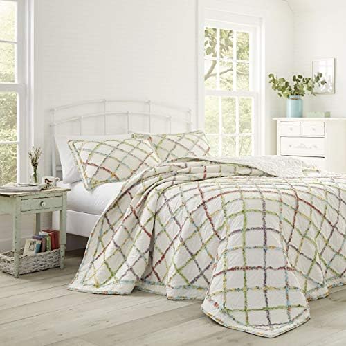 Laura Ashley - King Quilt Set with Shams, Cotton, Reversible