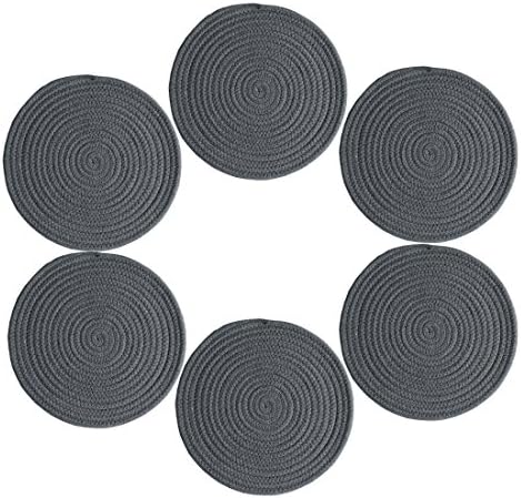 12-inch Round Place Mats, Cotton & Polyester Round Woven Place Mats