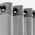 Light Grey Linen Curtains Black Grommets Sheers Curtains 63 Inches