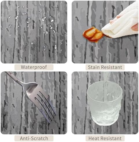 70x70inches Modern Square Tablecloth Grey Aesthetic Stripes Abstract