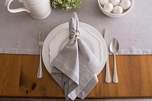 DII Chambray Kitchen, Tabletop Collection, Gray, 14x72 Table Runner