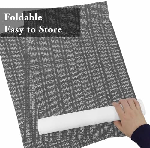 Placemats Set of 8, Gradient Gray Boho Geometric Table Mats Washable