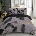 Soft Gray Texture Duvet Cover King Size, Printed Bedding Set 3 Pieces