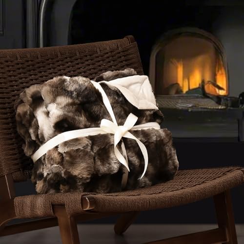 PHF Warm Faux Fur Twin Blanket, Ultra Soft Cozy, 60"x80", Tie Dye