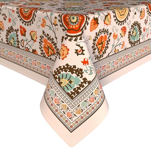 Square Tablecloth 60x60 Inch, Stain Resistant Wrinkle Free Card Table