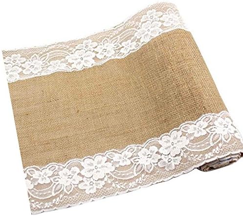 Awtlife 12 x 120 Inch Burlap Table Runner for Wedding Bridal Shower