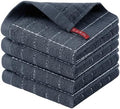 Homaxy 100% Cotton Terry Kitchen Dish Cloths, 4 Pack, Dark Grey