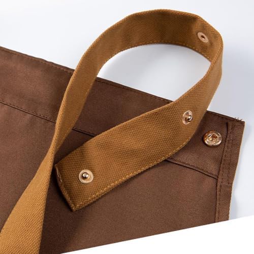 2 Pack Canvas Chef Aprons for Men Women with Large Pockets for Kitchen