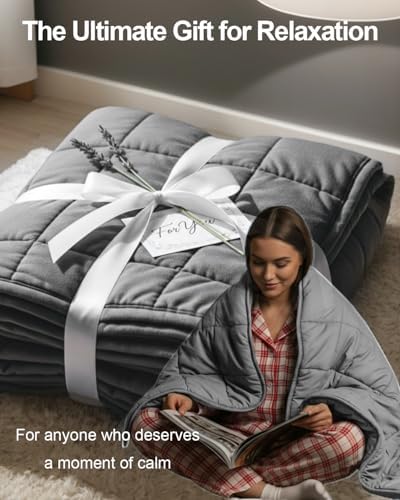 RJOP Weighted Blanket 10lbs 48"x72" Full Size for Adults, Heavy Throw