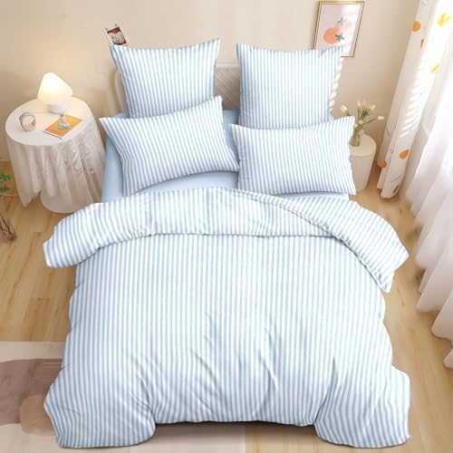 Nayoroom Blue Gingham Duvet Cover Set Full Plaid Checkered Bedding