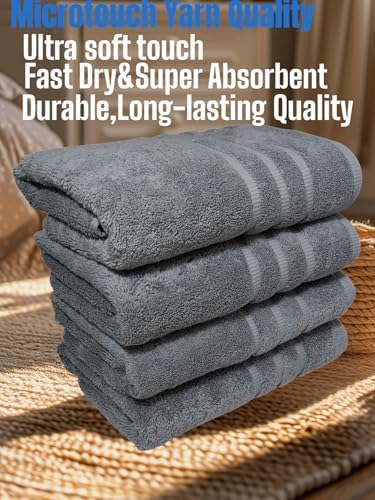 100% Turkish Cotton Extra Large (20 x 40 inch)Hand Towel Set of 4,for