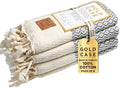 Gold Case Turkish Hand Towels for Bathroom & Kitchen – Set of 4, 20x40