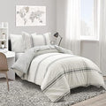 Lush Decor Farmhouse Stripe Reversible Cotton Duvet Cover Twin XL Size