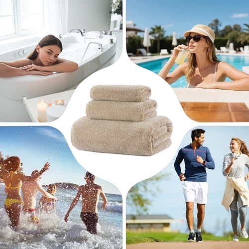 MICROFI Ring Spun Terry Microfiber Bath Towel Set, 3 Piece, Oversize