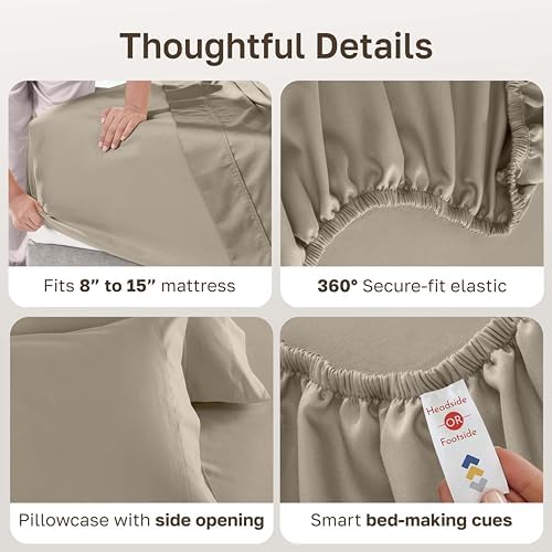 California Design Den 600 Thread Count Twin Sheets, 3 Pc Set, Cool