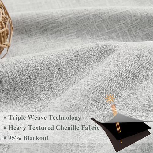 WEST LAKE Silver Grey Pinch Pleated 95% Blackout Window Curtain Panels