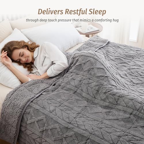 Wemore Soft Weighted Blanket for Adults 60" x 80" 15 lbs Queen Size
