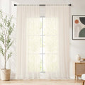 Simplebrand Cream Sheer Curtains 120 Inches Long 2 Panels, 52 W x 120