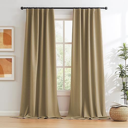 KEQIAOSUOCAI Burlap Linen Blackout Curtains for Ceiling Living Room