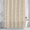 Brown Shower Curtain 84 inches Extra Long Linen Texture Modern