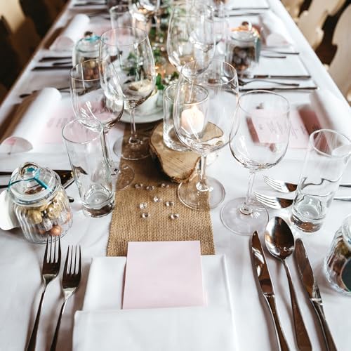 6 Pack Natural Burlap Table Runners,12 x 71 Inches Rustic Jute Table