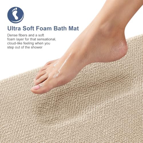 OLANLY Memory Foam Small Bathroom Rugs 24x16, Absorbent Bath Mat